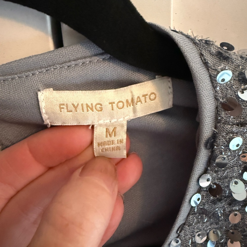 Flying Tomato Silver Sequin Top - image 3